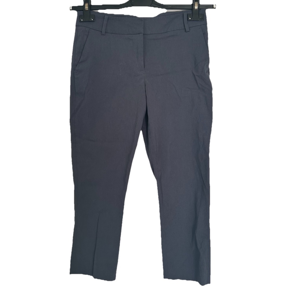Mexx Grey Blue Cropped Capri Pants Trousers Size 34 Pockets Belt Loops Classic